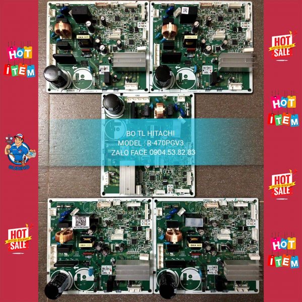Bo Mạch Điều Khiển Tủ lạnh Hitachi Inverter 395 lít R-VG470PGV3 GBK Chính Hãng