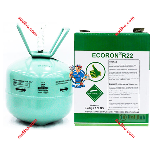 Gas Lạnh R22 Ecoron Bình 3.4 Kg Chính Hãng