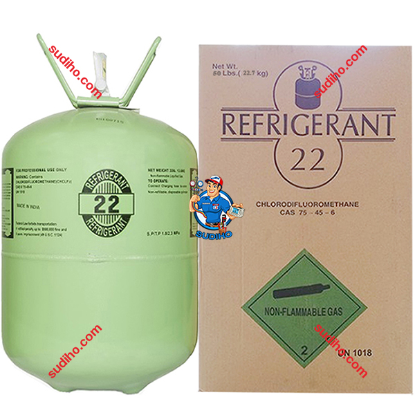 Gas Lạnh R22 Refrigerant Ấn Độ Loại 2 Bình 22.7 Kg Chính Hãng