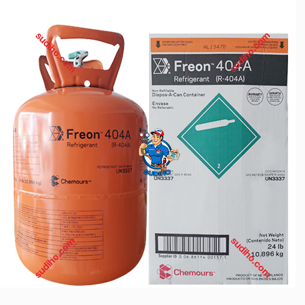Gas Lạnh R404A Chemours Freon (EU Hà Lan) Bình 10.8 Kg Chính Hãng
