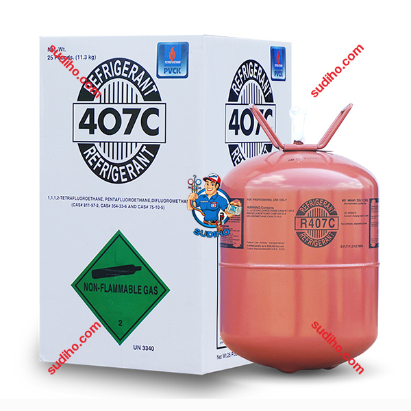 Gas Lạnh R407C PVCK Bình 11.3 Kg Chính Hãng