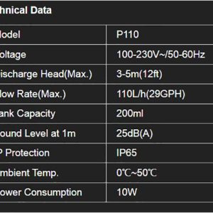 Bơm Nước Ngưng Kháng Bẩn WipCool Mã P110 Đẩy Cao 5M Lưu Lượng 110L/h