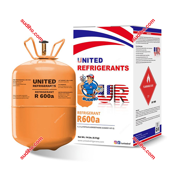 Gas Lạnh R600A United Refrigerant Bình 6.5 Kg Chính Hãng